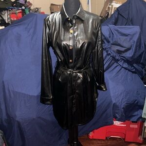 Faux Leather Button-up Dress BNWT